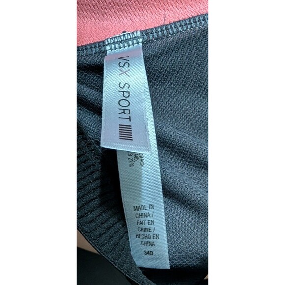 Victoria Secret Sport Knockout Front Close Sports Bra 34d Grey Black Pink (457) - Picture 3 of 3